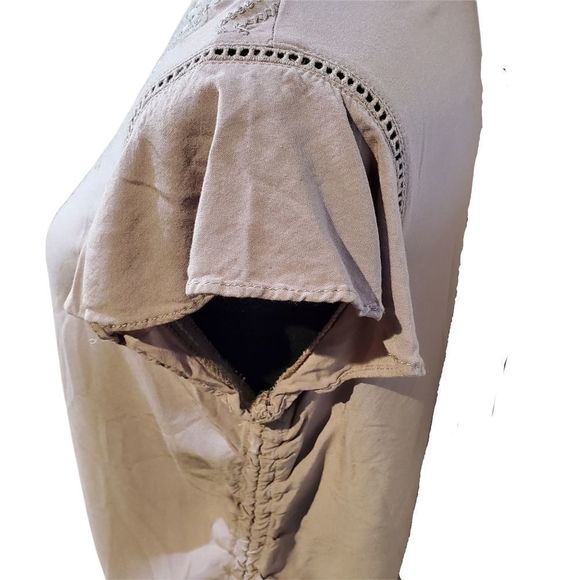 Fourteenth Place Embroidered Flutter Sleeve Top - Picture 4 of 5